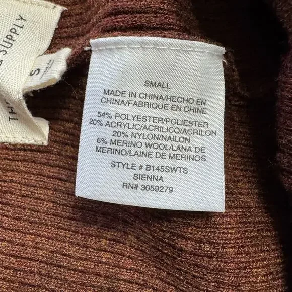 Thread & Supply Sienna Wool Blend Knit Brown Leggings Pants Joggers Size Small - Picture 4 of 6